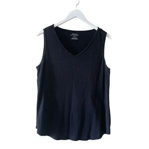 Chico's the ultimate tee Black Solid Essential V-Neck Cotton Sz XL (3) #1769